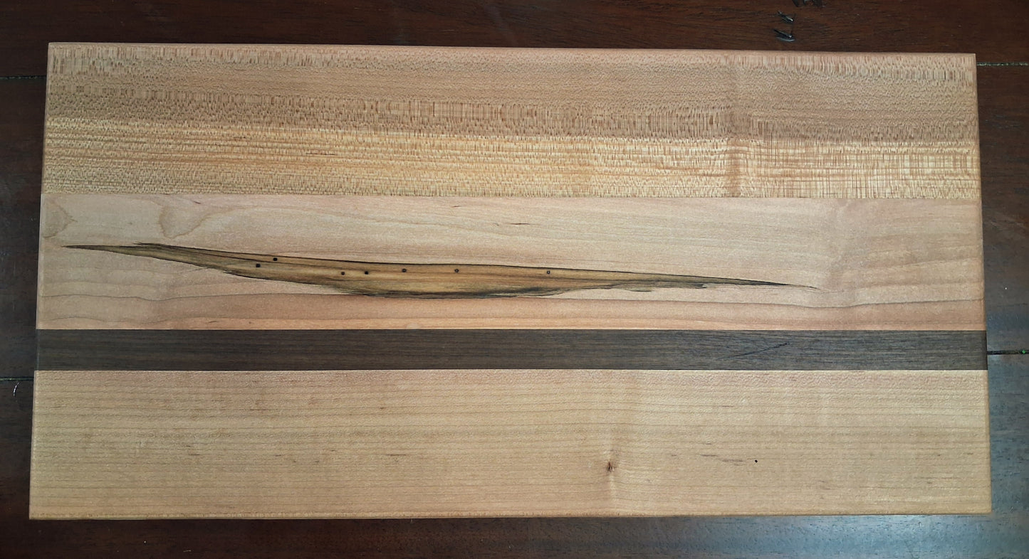Handcrafted Cherry and Black Walnut Butcher Block