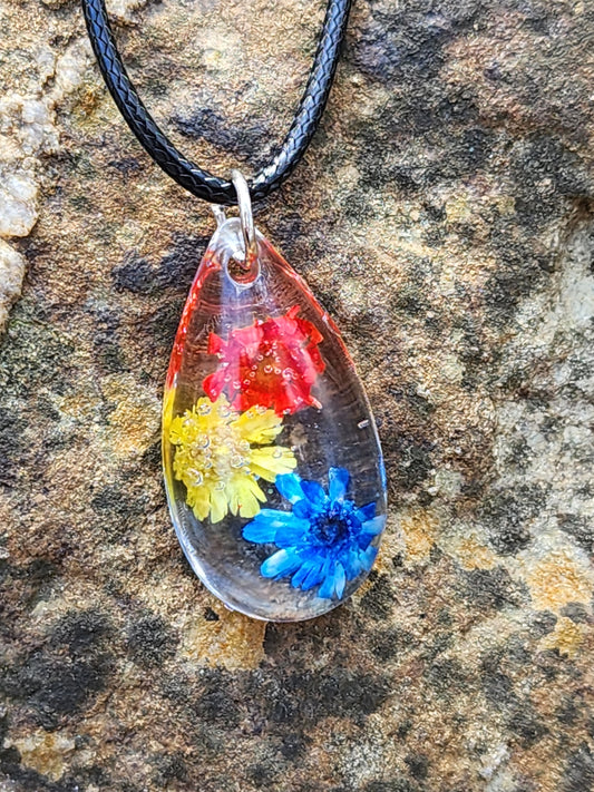 "TriFecta of Color" Teardrop Necklace