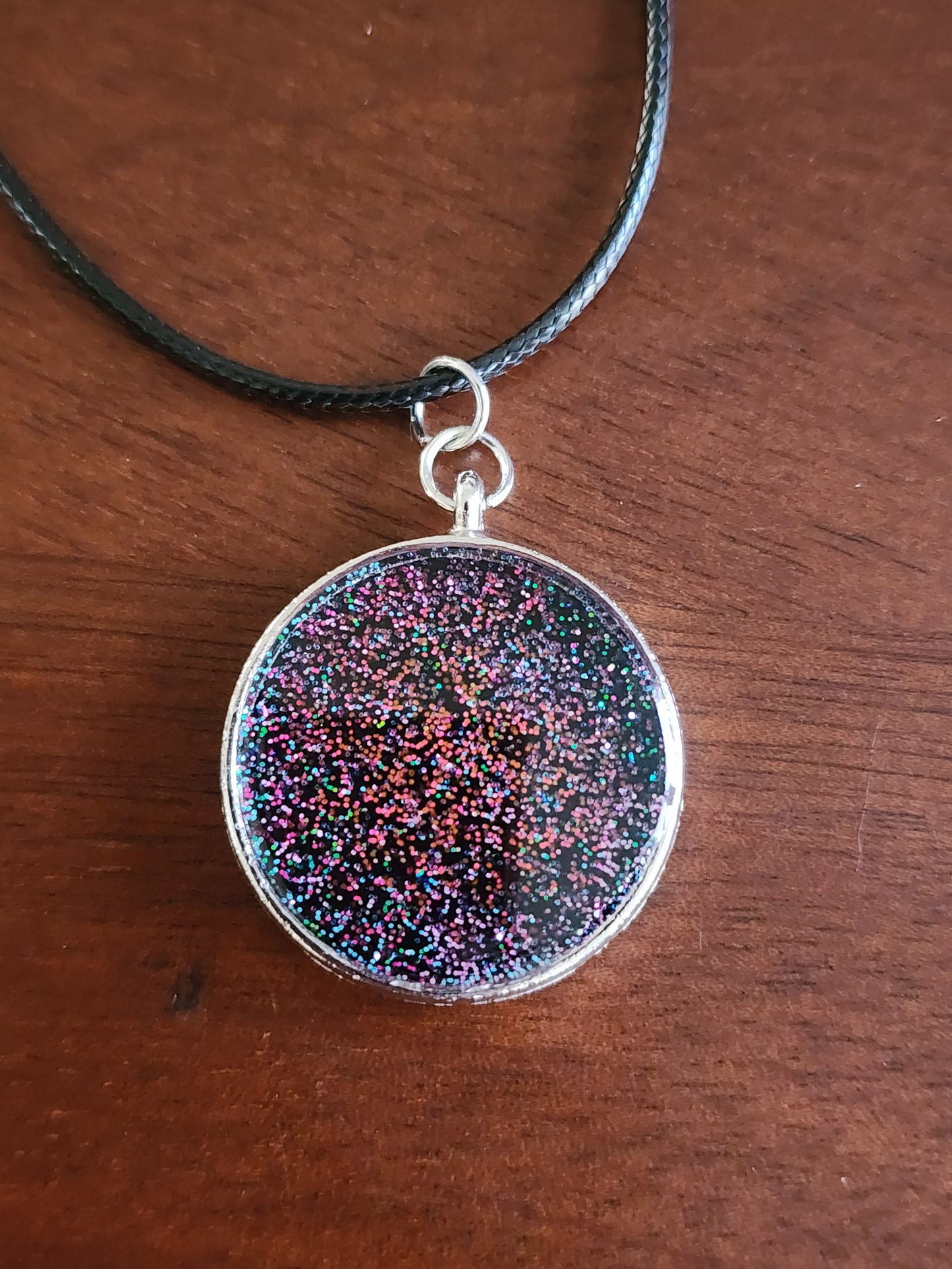 “Glitter Galaxy” Round Pendant Necklace