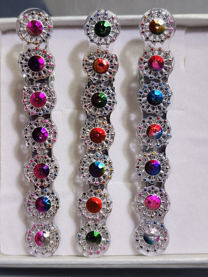 "Silver Gems" Barrettes