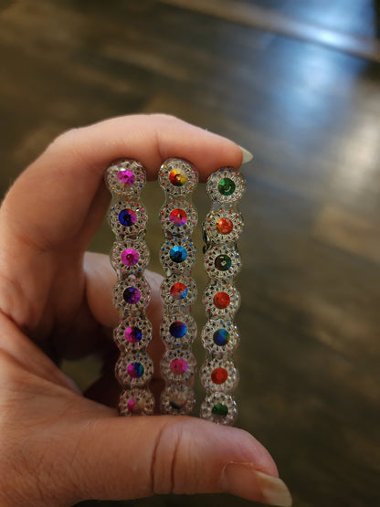 "Silver Gems" Barrettes